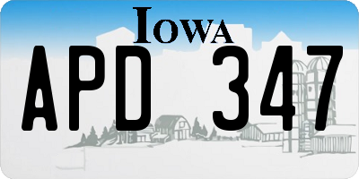 IA license plate APD347