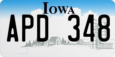 IA license plate APD348