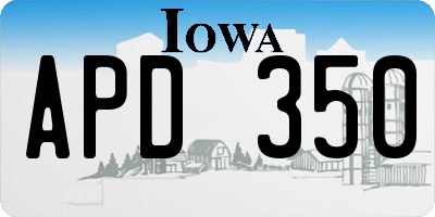 IA license plate APD350