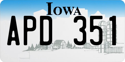 IA license plate APD351