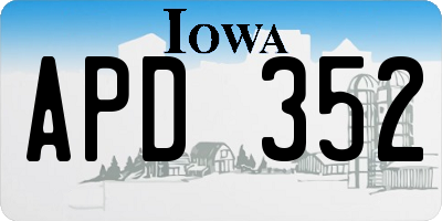 IA license plate APD352