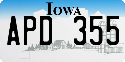 IA license plate APD355