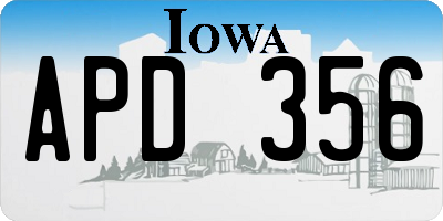 IA license plate APD356