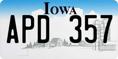 IA license plate APD357
