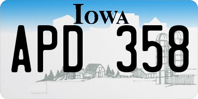 IA license plate APD358