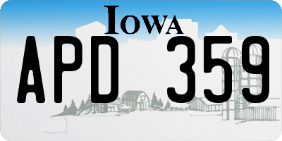 IA license plate APD359