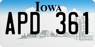 IA license plate APD361