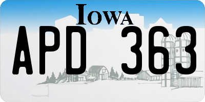 IA license plate APD363
