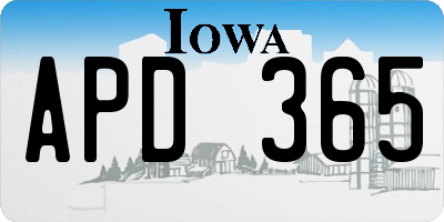 IA license plate APD365