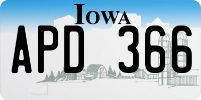 IA license plate APD366
