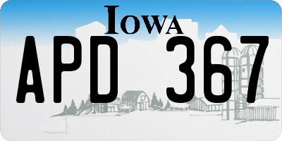 IA license plate APD367