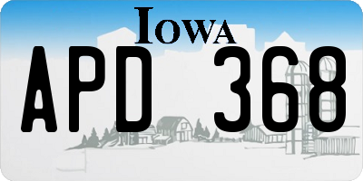 IA license plate APD368
