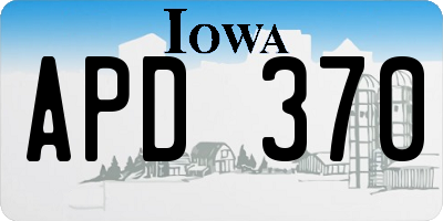 IA license plate APD370