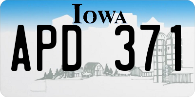 IA license plate APD371