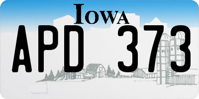 IA license plate APD373