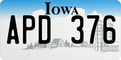 IA license plate APD376