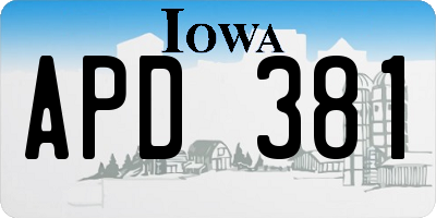 IA license plate APD381