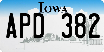 IA license plate APD382