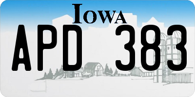 IA license plate APD383