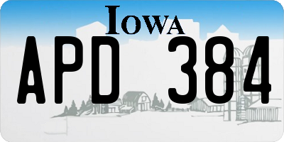 IA license plate APD384
