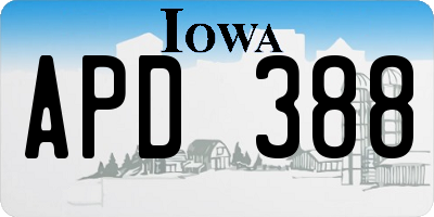IA license plate APD388