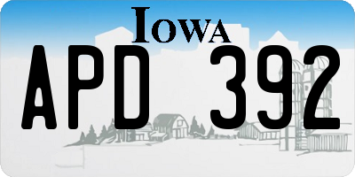 IA license plate APD392