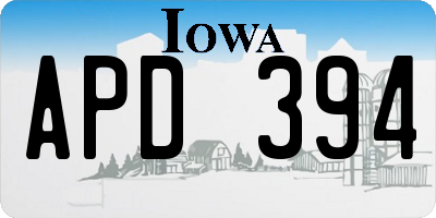 IA license plate APD394