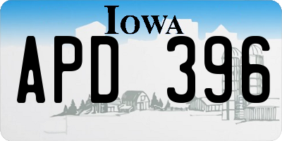 IA license plate APD396
