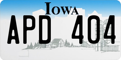 IA license plate APD404