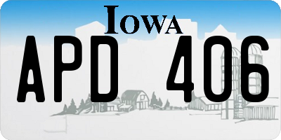 IA license plate APD406