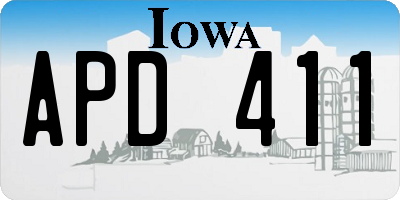 IA license plate APD411