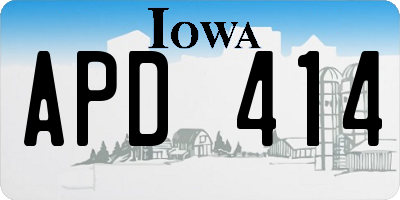 IA license plate APD414