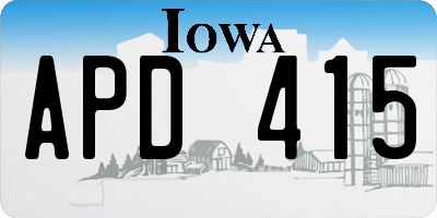 IA license plate APD415