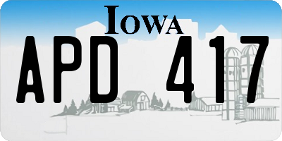 IA license plate APD417
