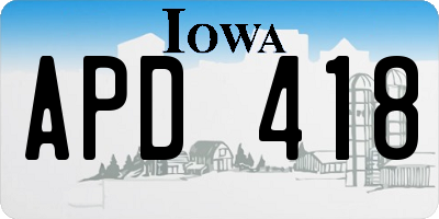 IA license plate APD418