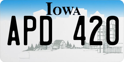 IA license plate APD420