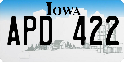 IA license plate APD422