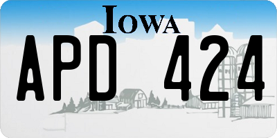 IA license plate APD424