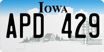 IA license plate APD429
