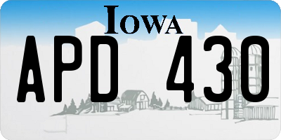 IA license plate APD430