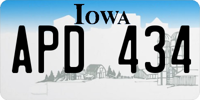 IA license plate APD434