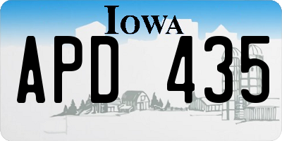IA license plate APD435