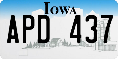 IA license plate APD437