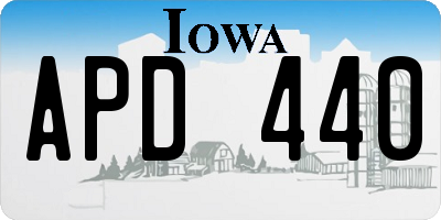 IA license plate APD440