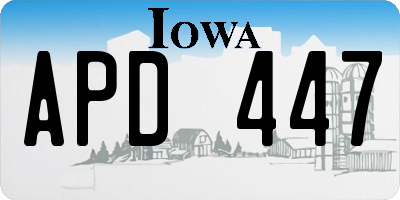 IA license plate APD447