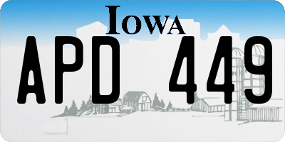 IA license plate APD449