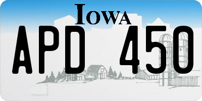 IA license plate APD450