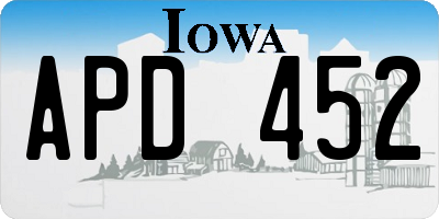 IA license plate APD452