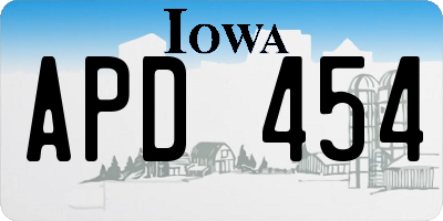 IA license plate APD454