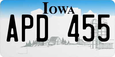 IA license plate APD455